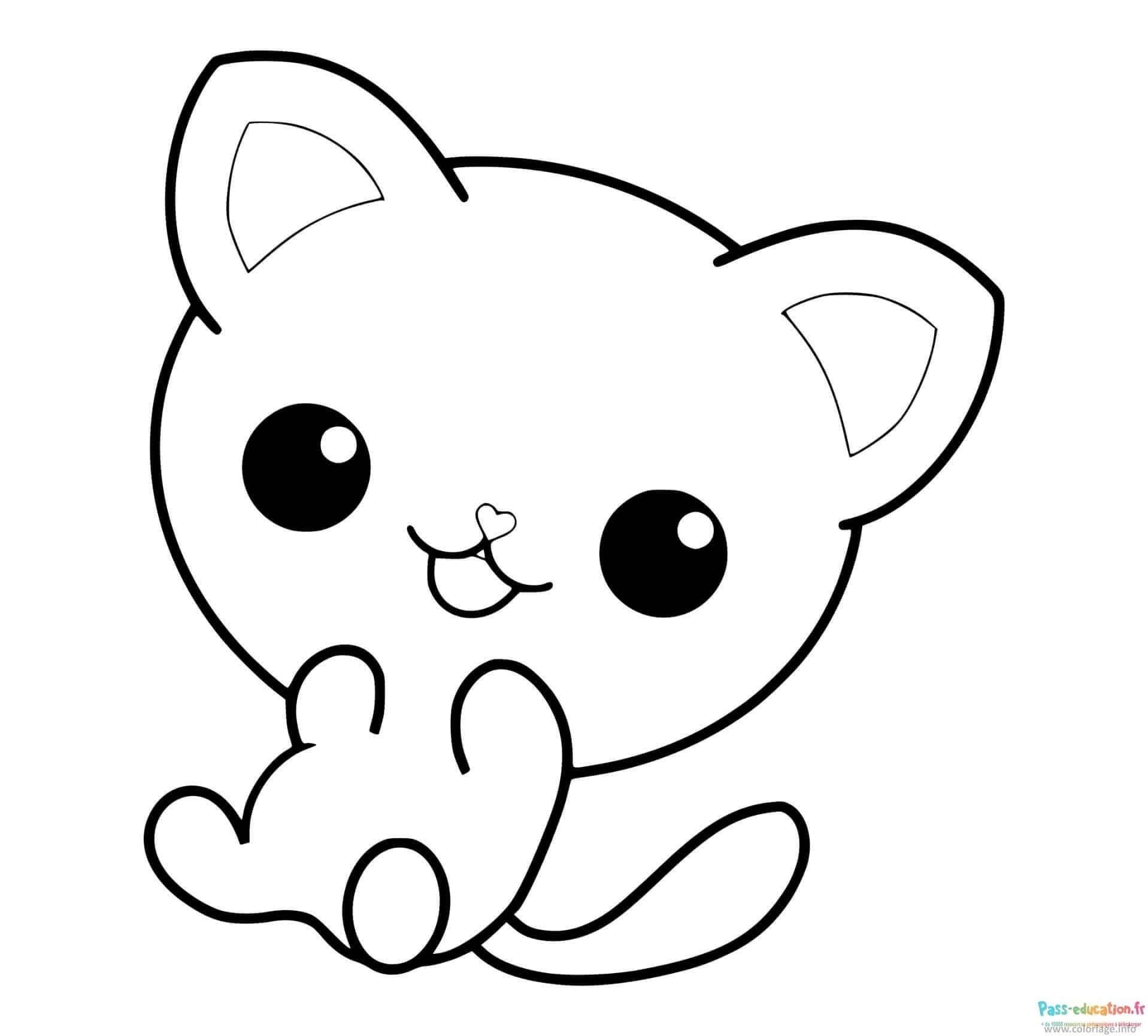 Coloriage Chaton kawaii à imprimer et colorier