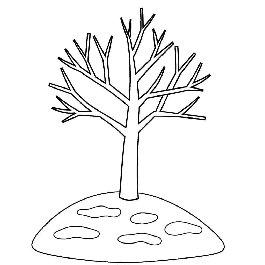 Coloriage Arbre Hiver à imprimer et colorier