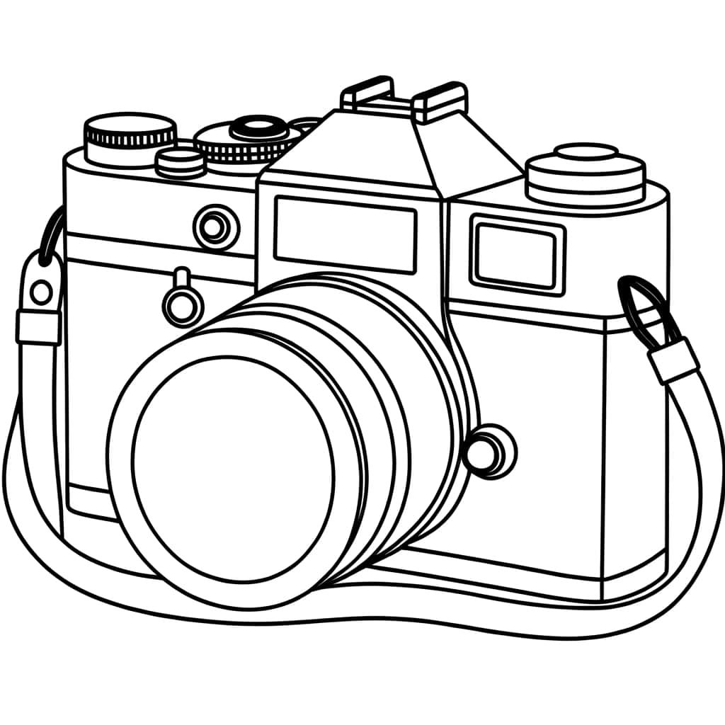 Coloriage Appareil photo à imprimer et colorier