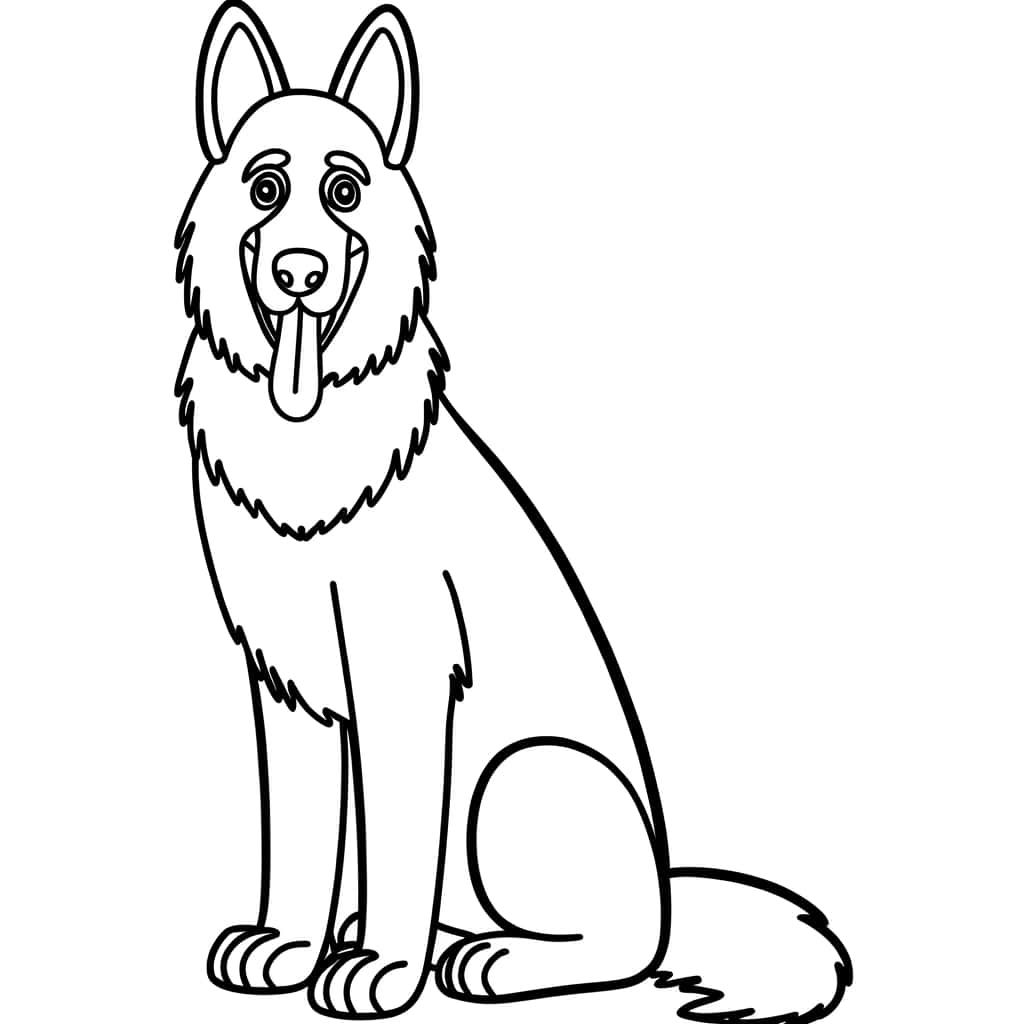 Coloriage Berger Allemand à imprimer et colorier