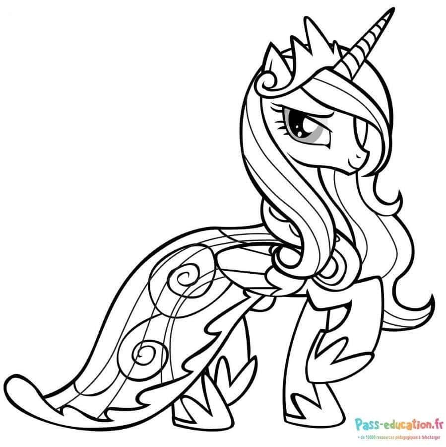 Coloriage Licorne élégante à imprimer et colorier