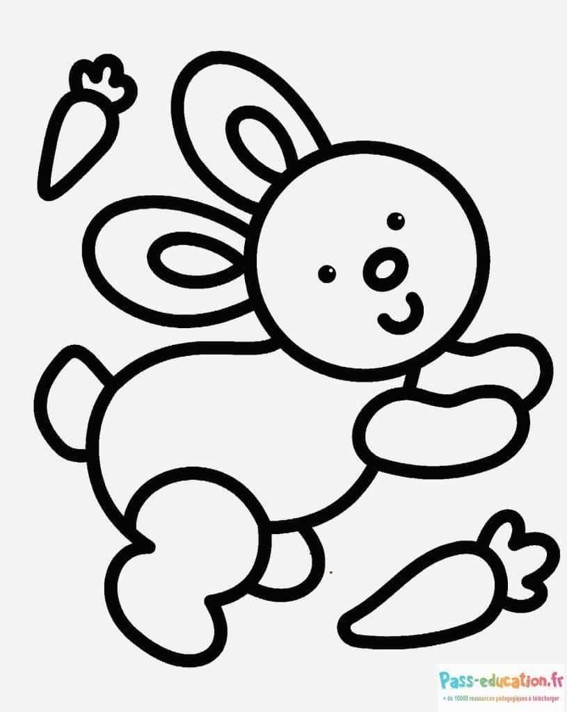 Coloriage Lapin joyeux à imprimer et colorier