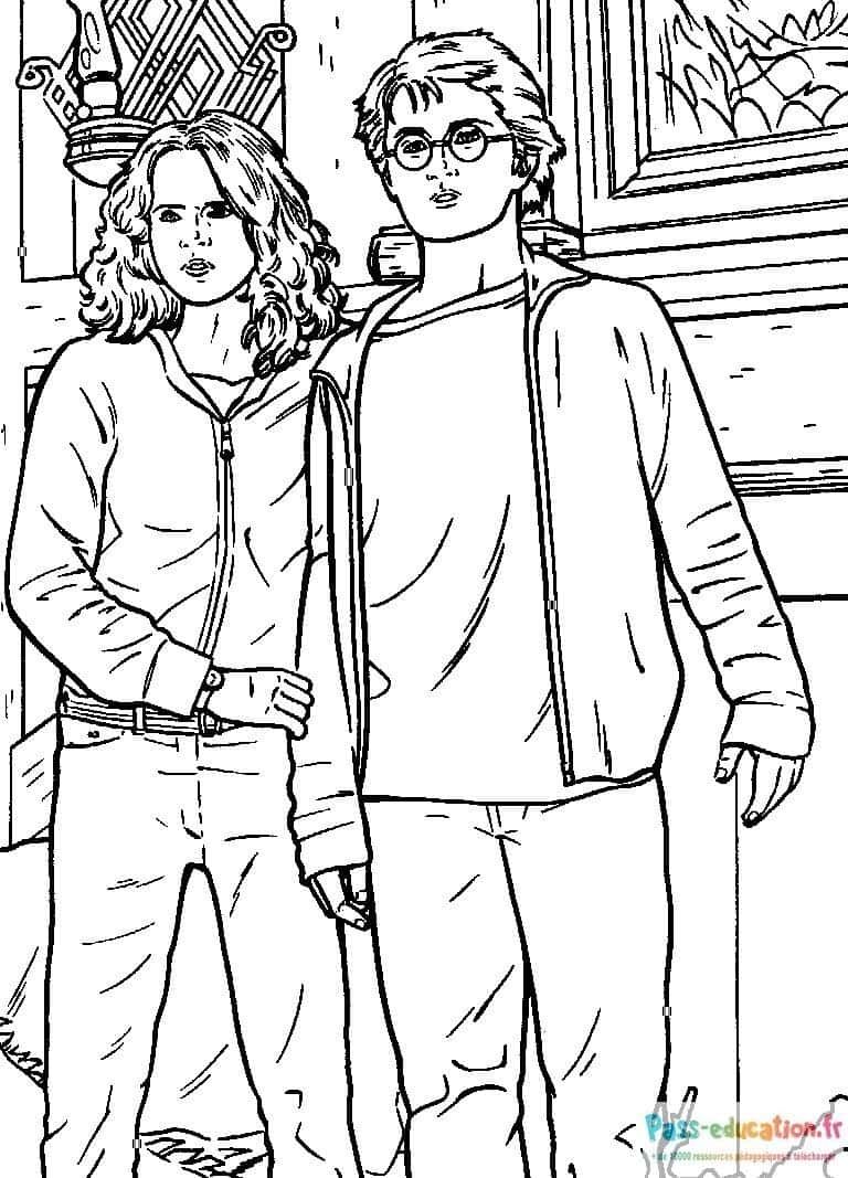 Coloriage Amis de Poudlard à imprimer et colorier