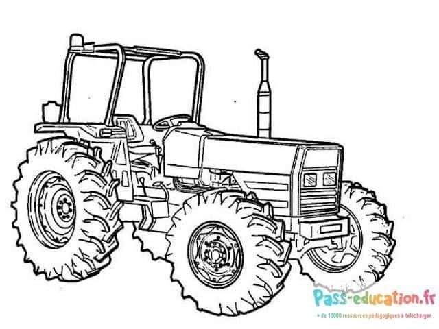 Coloriage Tracteur agricole à imprimer et colorier