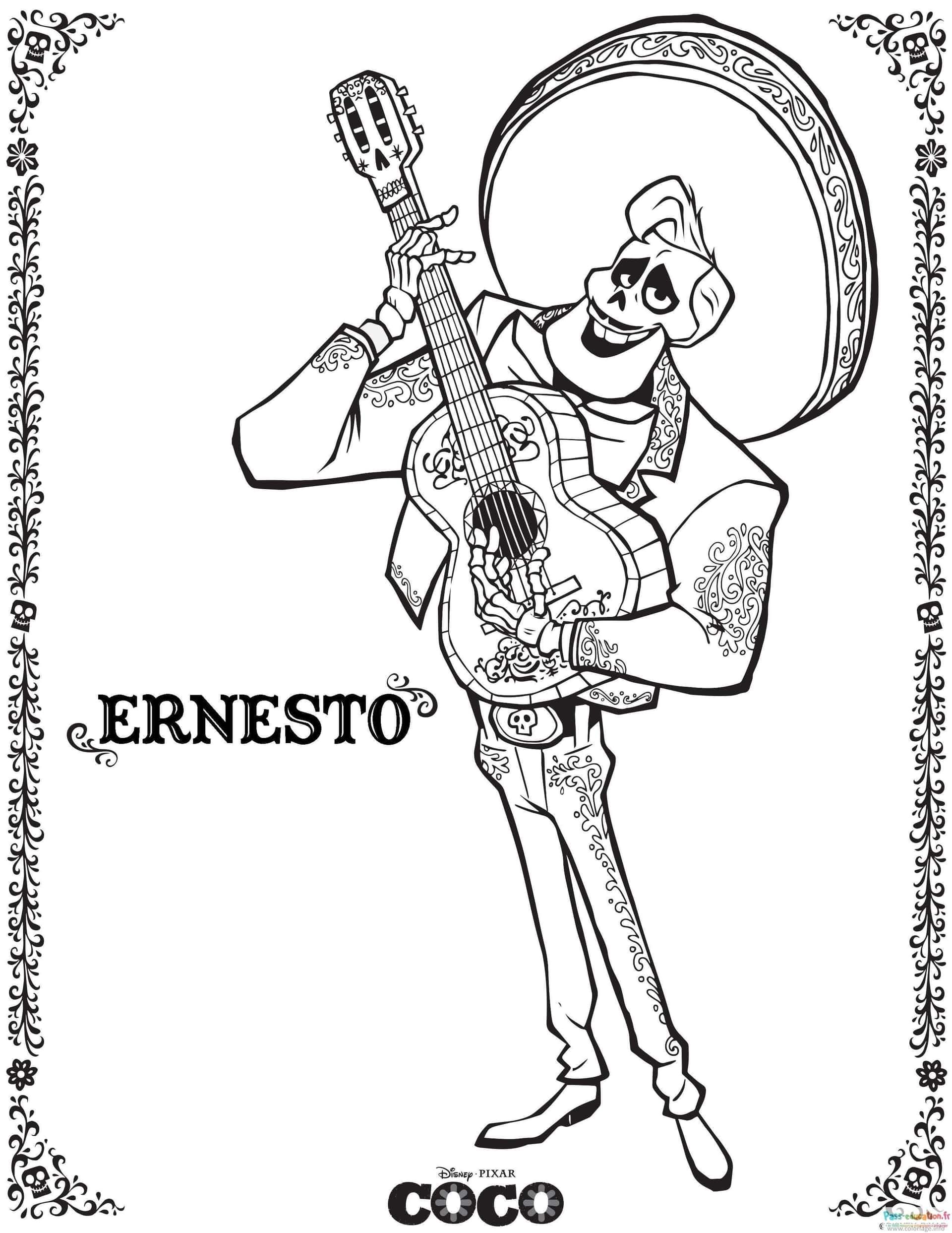 Coloriage Ernesto de Coco à imprimer et colorier