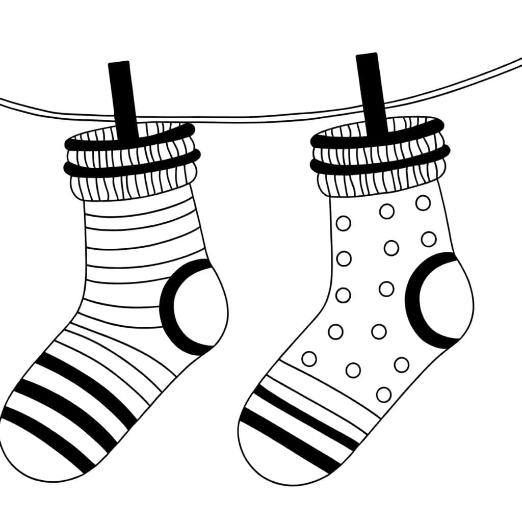 Coloriage Chaussettes à motifs à imprimer et colorier