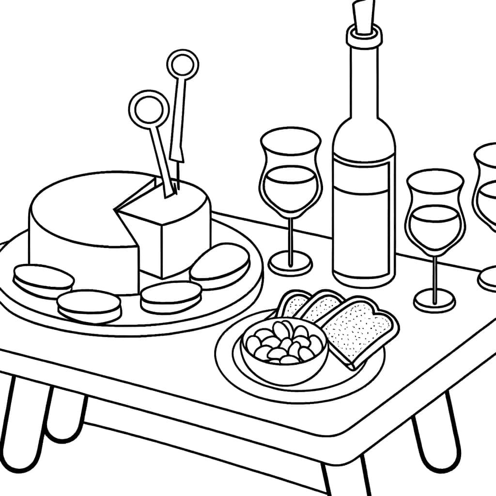 Coloriage Apéro convivial à imprimer et colorier