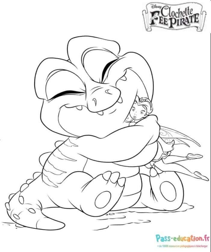 Coloriage Crocodile et fée à imprimer et colorier