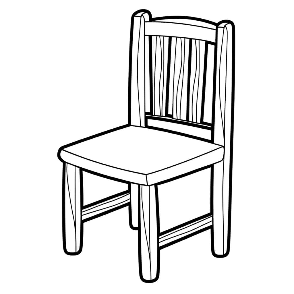 Coloriage Chaise en bois à imprimer et colorier