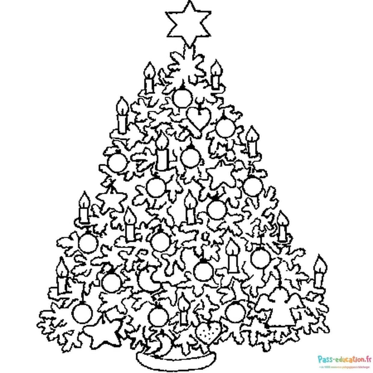 Coloriage Sapin de Noël à imprimer et colorier