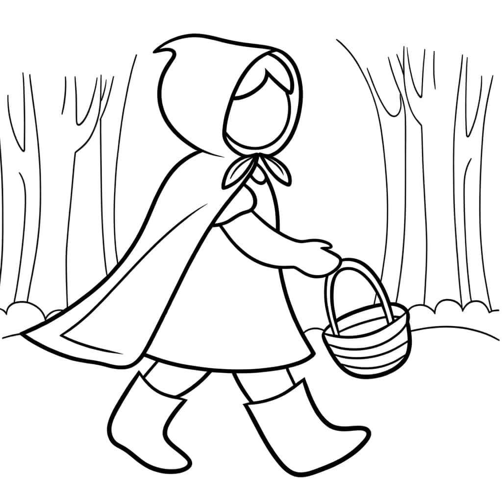 Coloriage Petit Chaperon Rouge à imprimer et colorier
