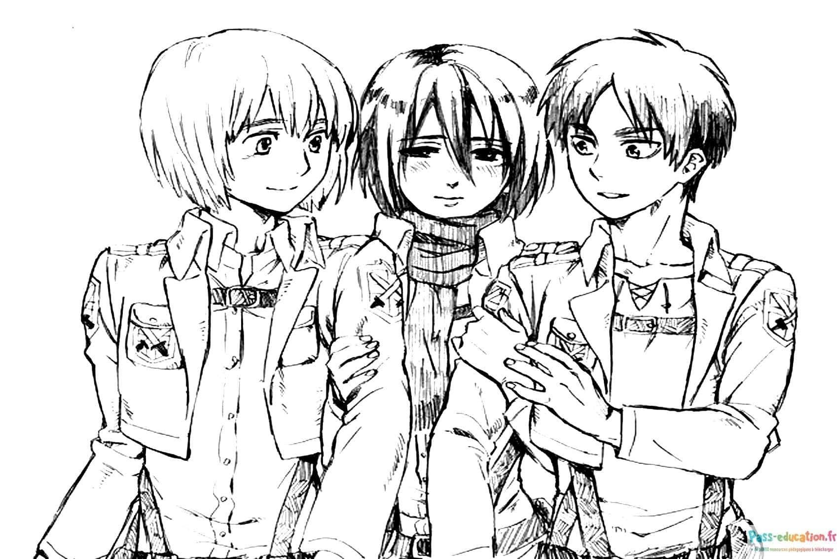 Coloriage Attaque des Titans à imprimer et colorier