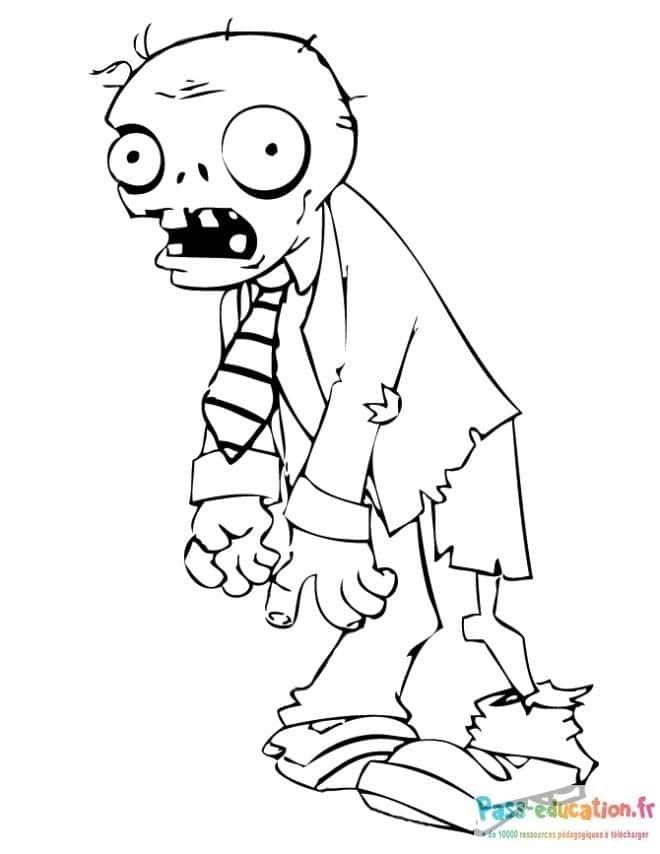 Coloriage Zombie débraillé à imprimer et colorier