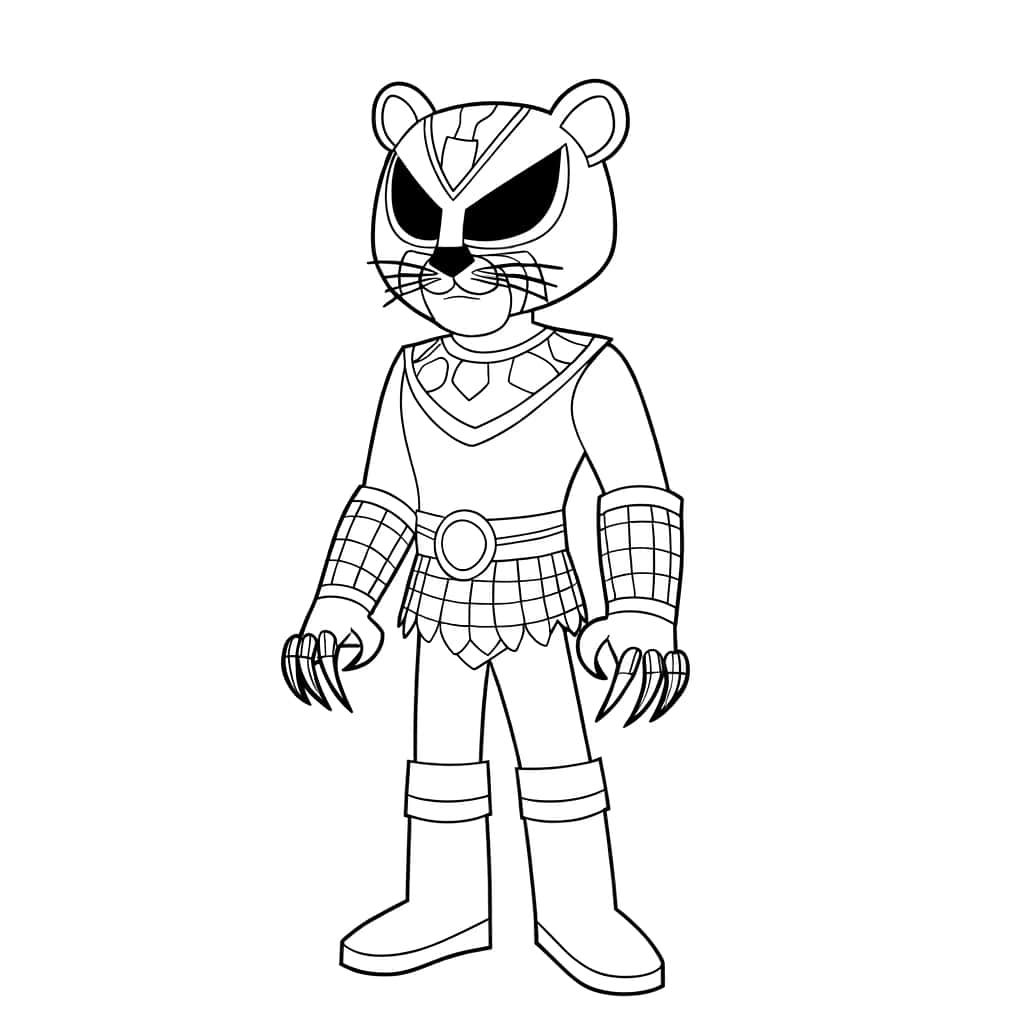 Coloriage Panthère noire super-héros à imprimer et colorier