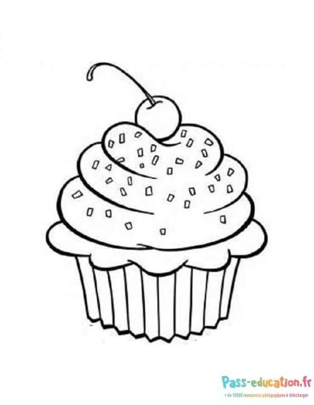 Coloriage Cupcake à décorer à imprimer et colorier