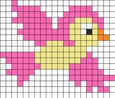 Coloriage Canard pixelisé à imprimer et colorier