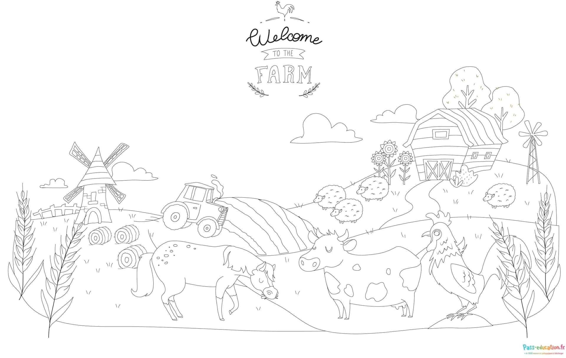 Coloriage À la ferme à imprimer et colorier