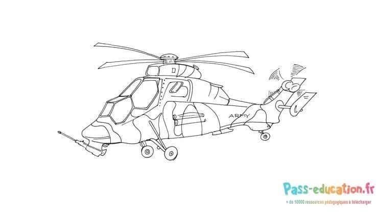 Coloriage Hélicoptère militaire à imprimer et colorier