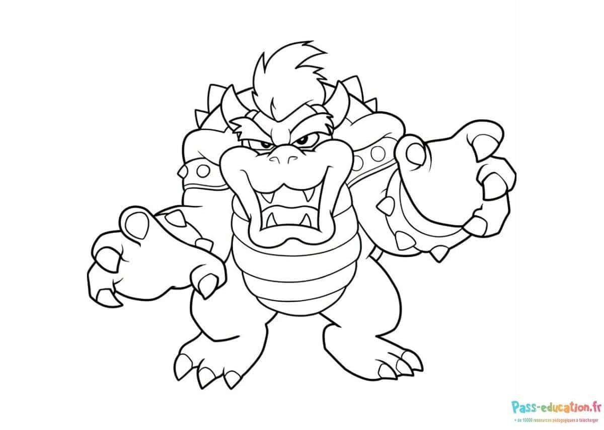 Coloriage Bowser en colère à imprimer et colorier
