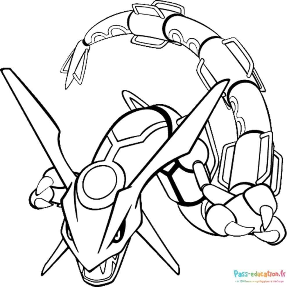 Coloriage Rayquaza Pokémon à imprimer et colorier