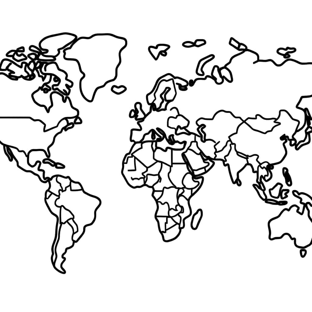 Coloriage Carte Monde à imprimer et colorier