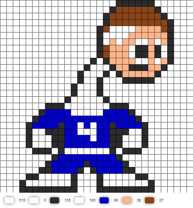 Coloriage Héros Pixelisé à imprimer et colorier