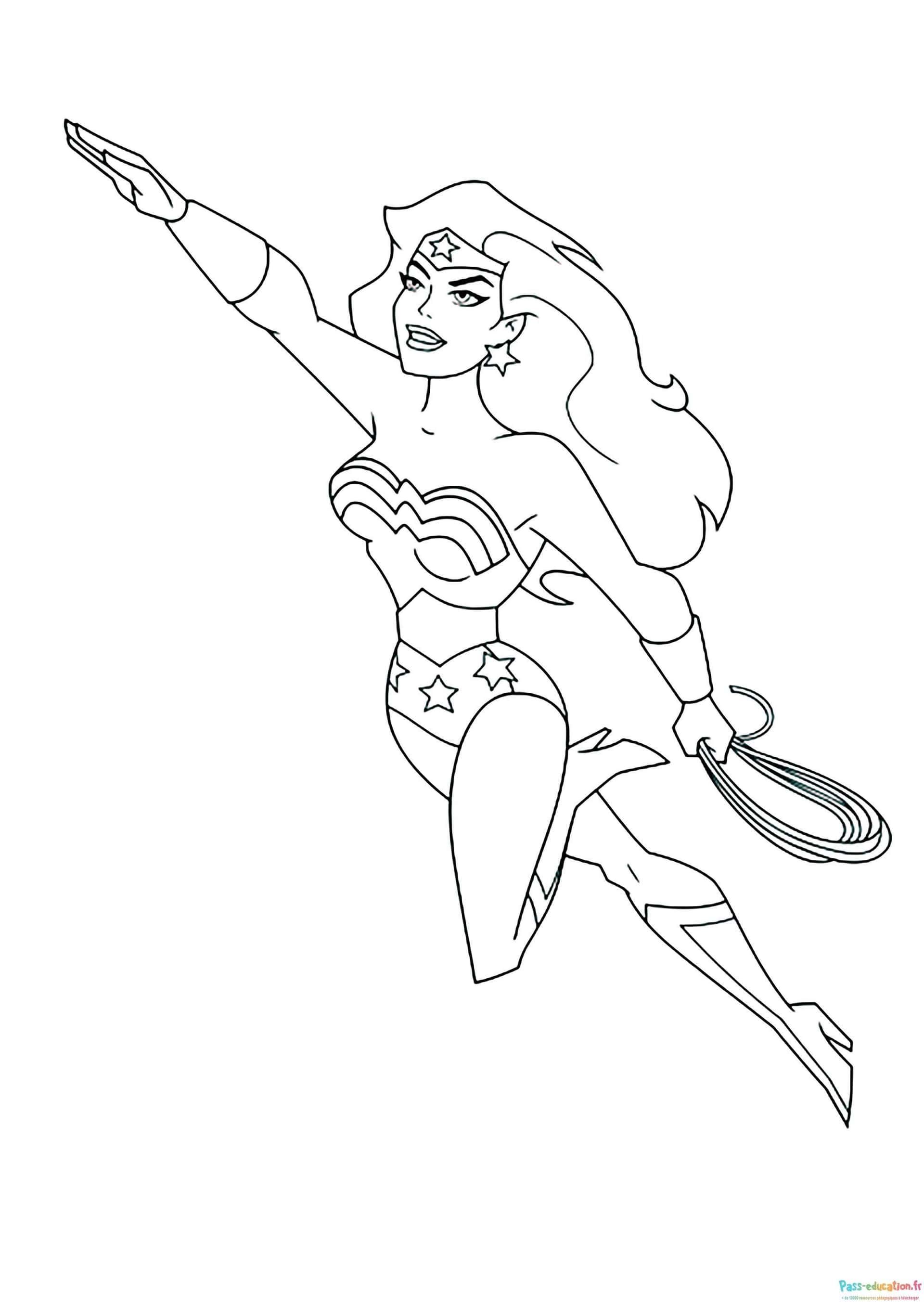 Coloriage Super-héroïne dynamique à imprimer et colorier