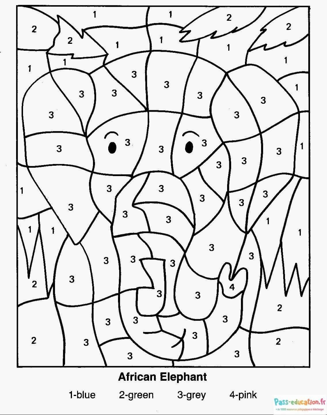 Coloriage Éléphant africain à imprimer et colorier