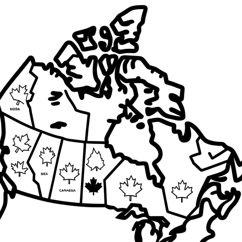 Coloriage Canada stylisé à imprimer et colorier