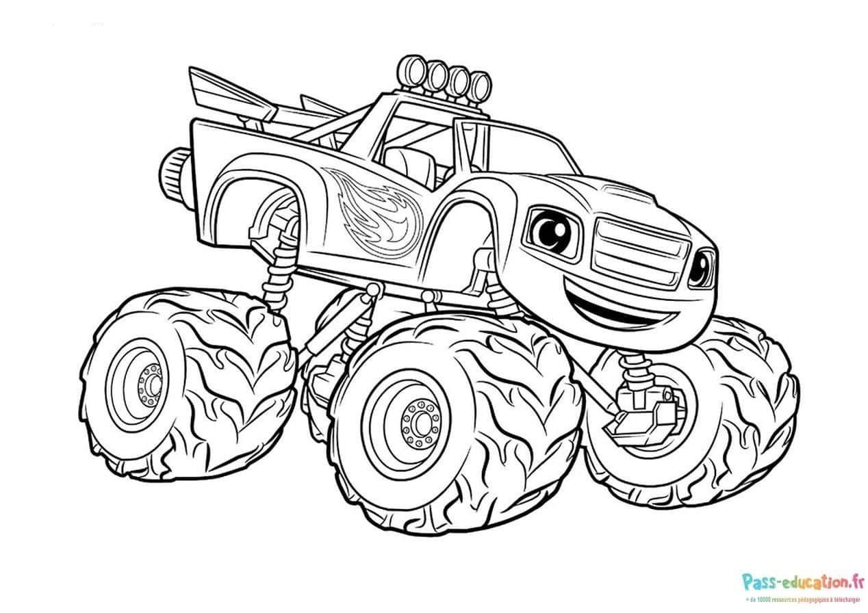 Coloriage Camion Monstre à imprimer et colorier