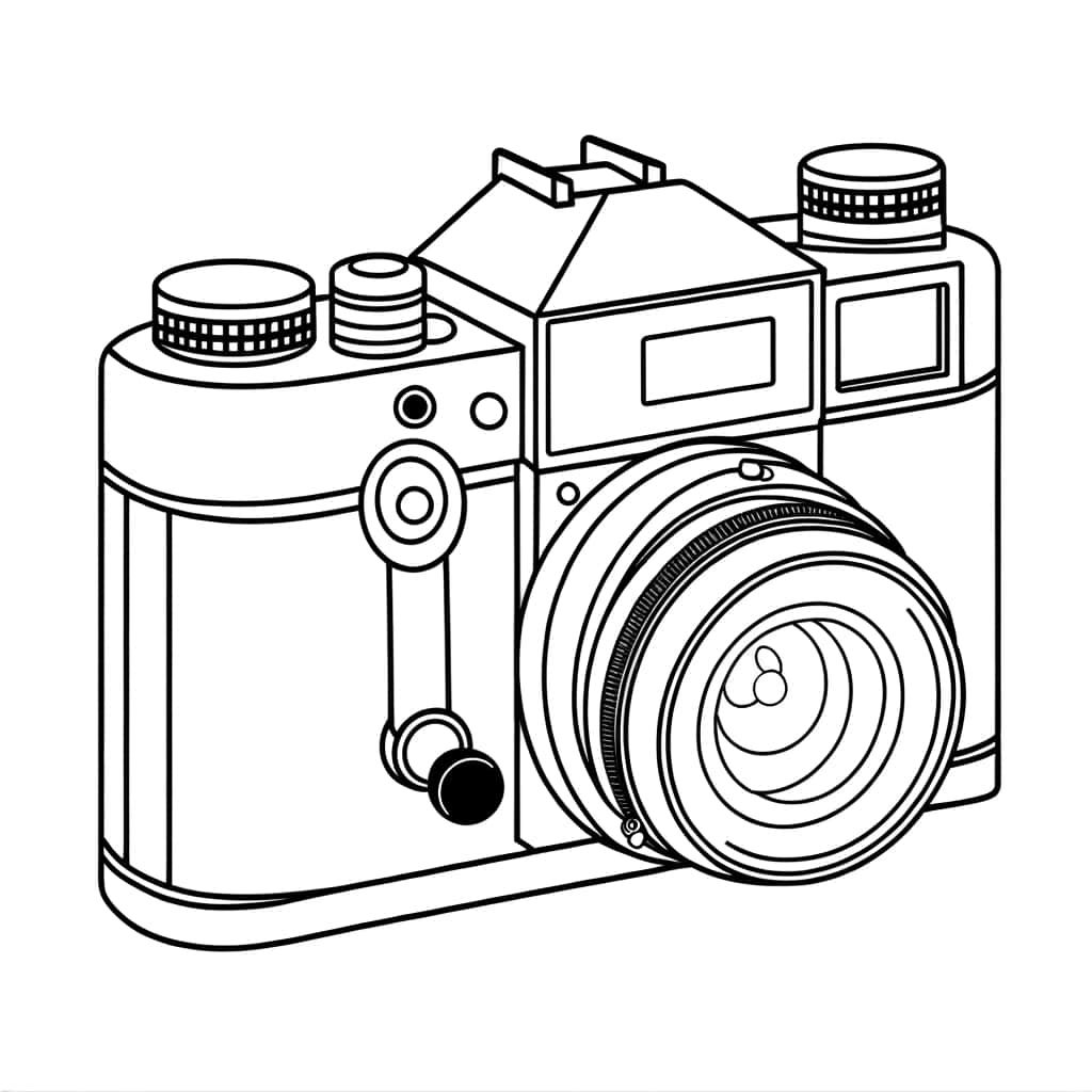 Coloriage Appareil photo vintage à imprimer et colorier