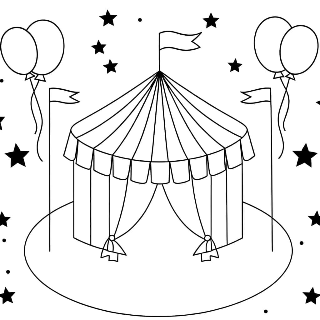 Coloriage Chapiteau Cirque à imprimer et colorier
