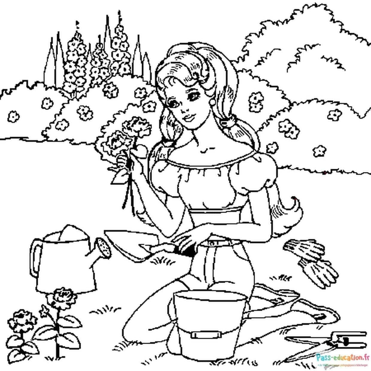 Coloriage Jardin fleuri à imprimer et colorier