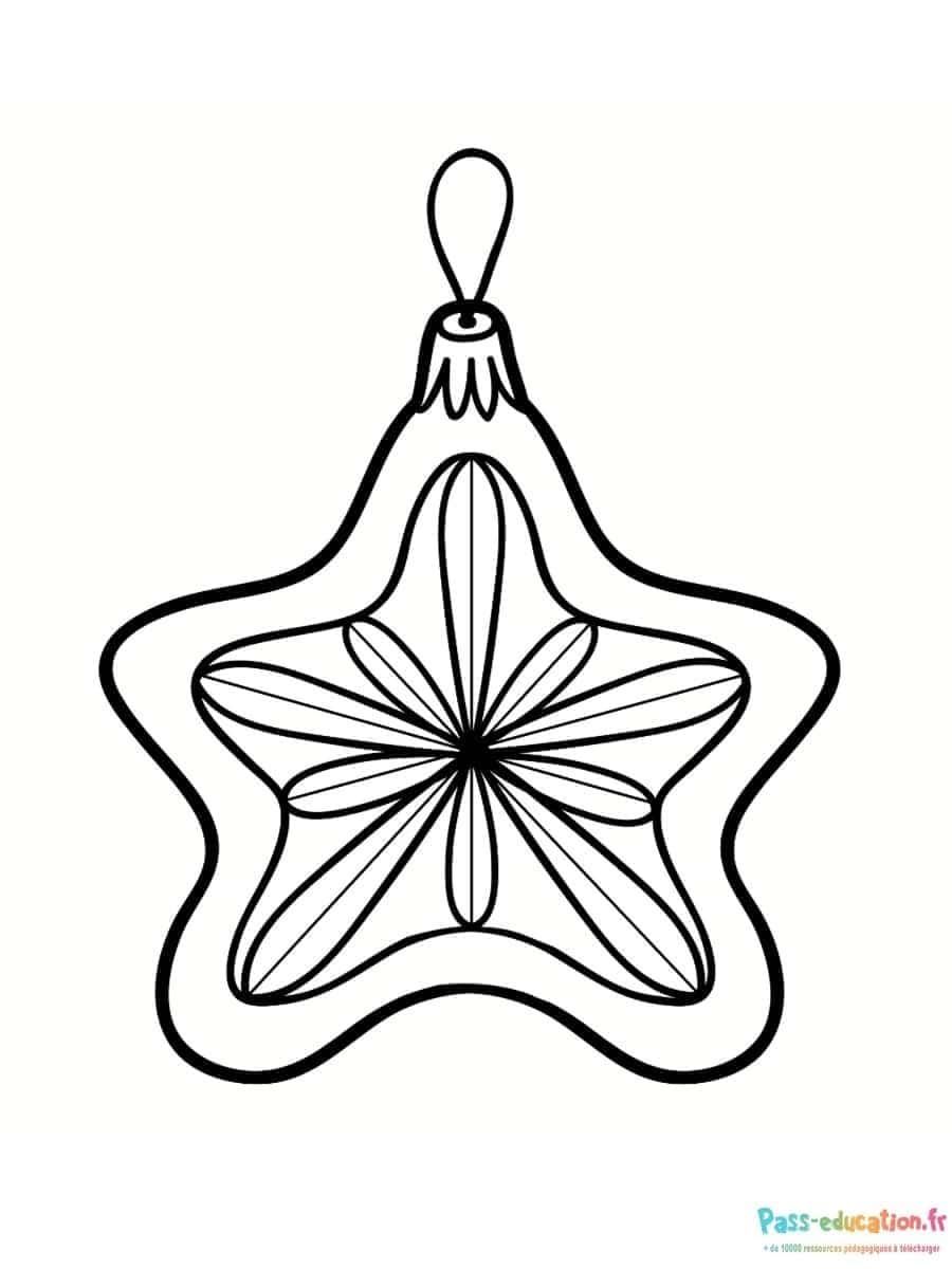 Coloriage Étoile de Noël à imprimer et colorier
