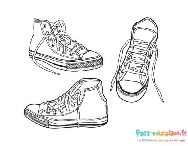 Coloriage Baskets à lacets à imprimer et colorier