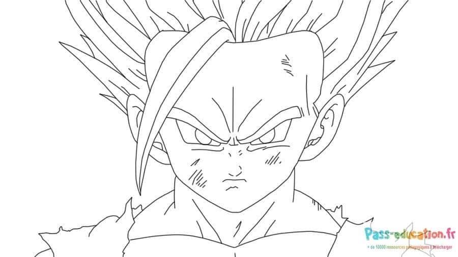 Coloriage Vegeta prêt au combat à imprimer et colorier