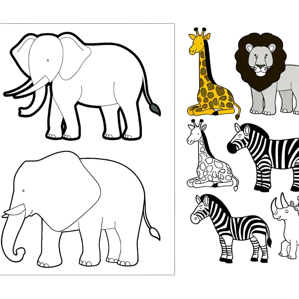 Coloriage Animaux africains à imprimer et colorier