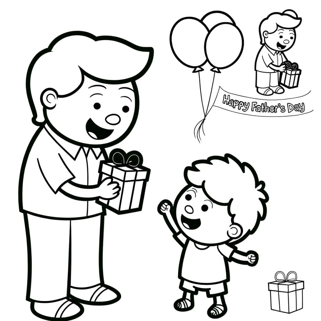Coloriage Fête des pères à imprimer et colorier