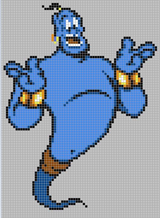 Coloriage Génie Bleu à imprimer et colorier