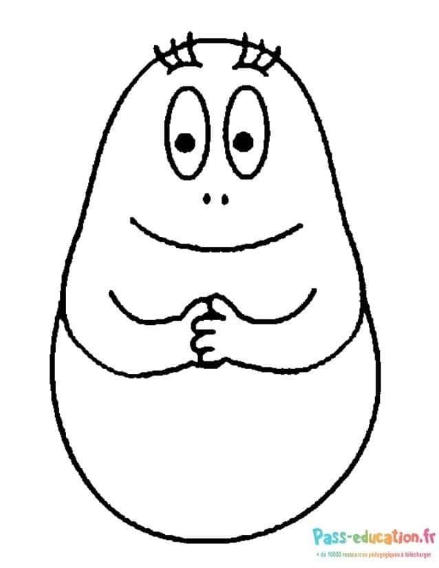Coloriage Barbapapa heureux à imprimer et colorier