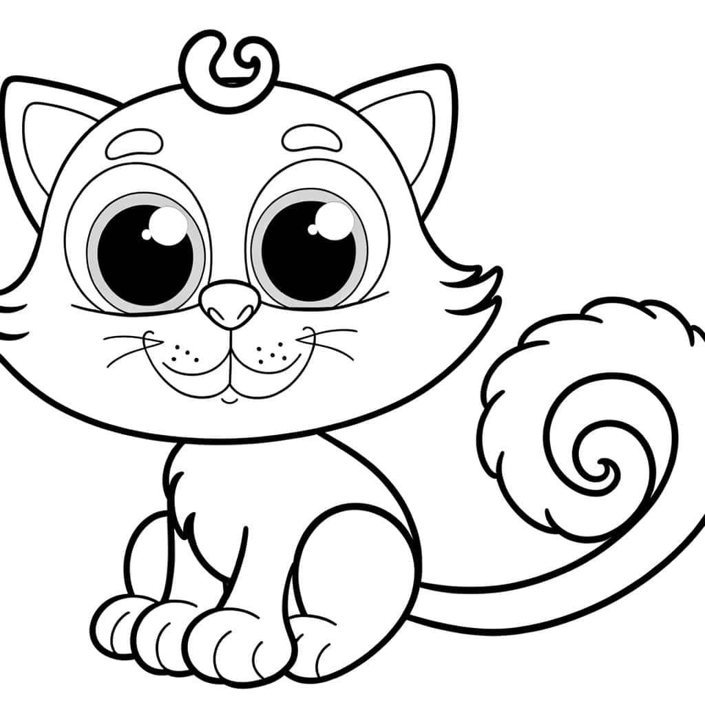 Coloriage Chaton mignon à imprimer et colorier