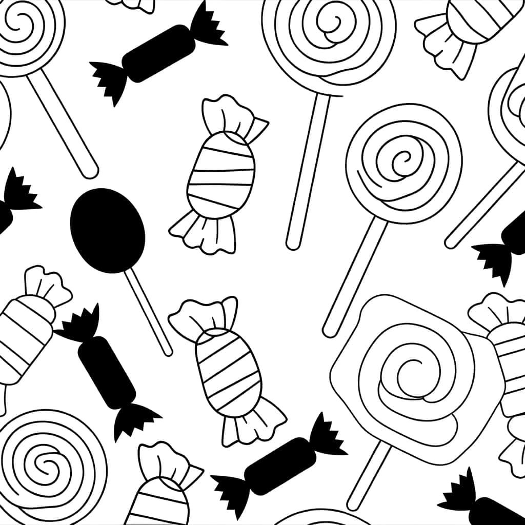 Coloriage Bonbons assortis à imprimer et colorier