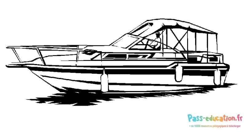 Coloriage Bateau de plaisance à imprimer et colorier