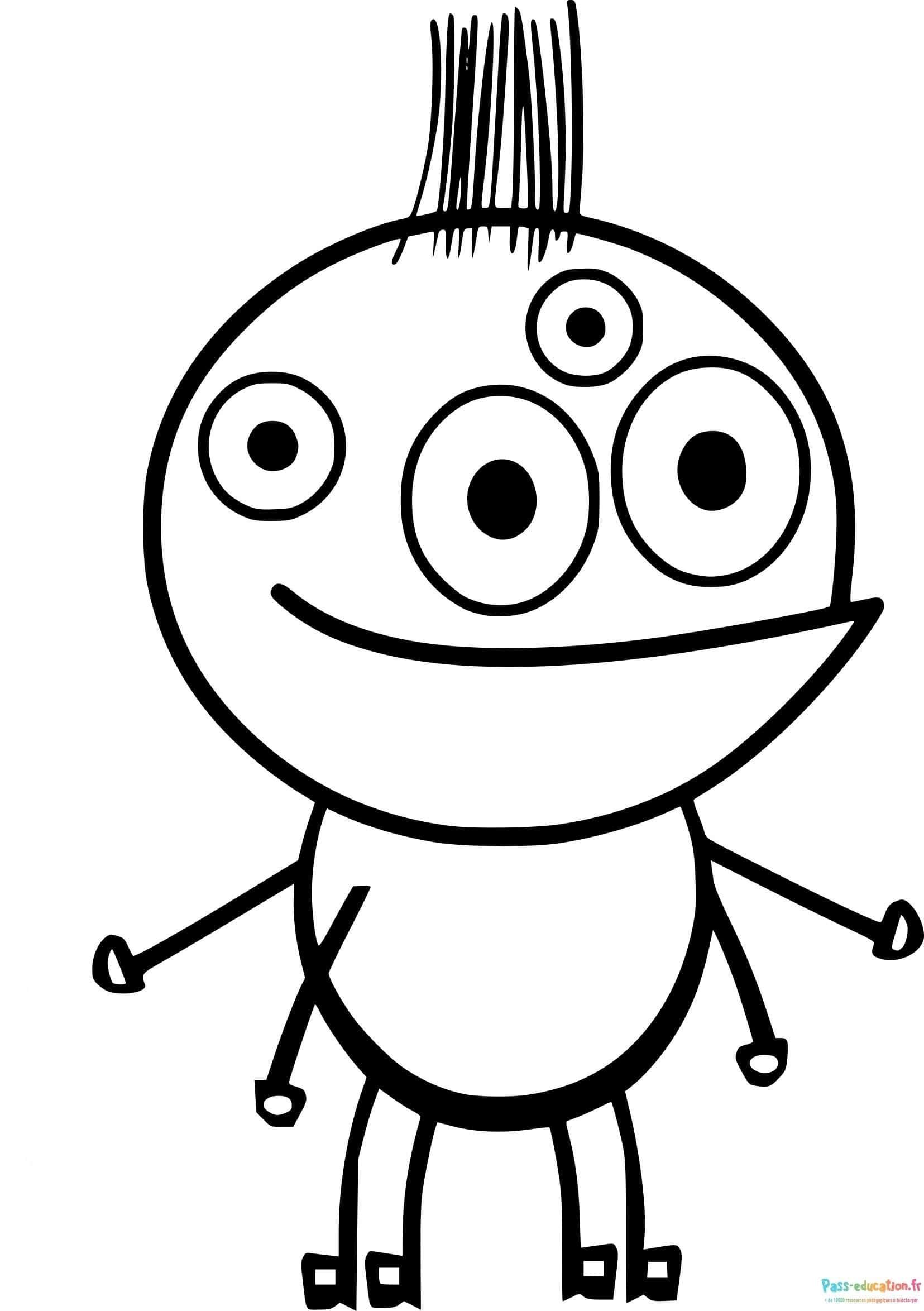 Coloriage Monstre rigolo à imprimer et colorier