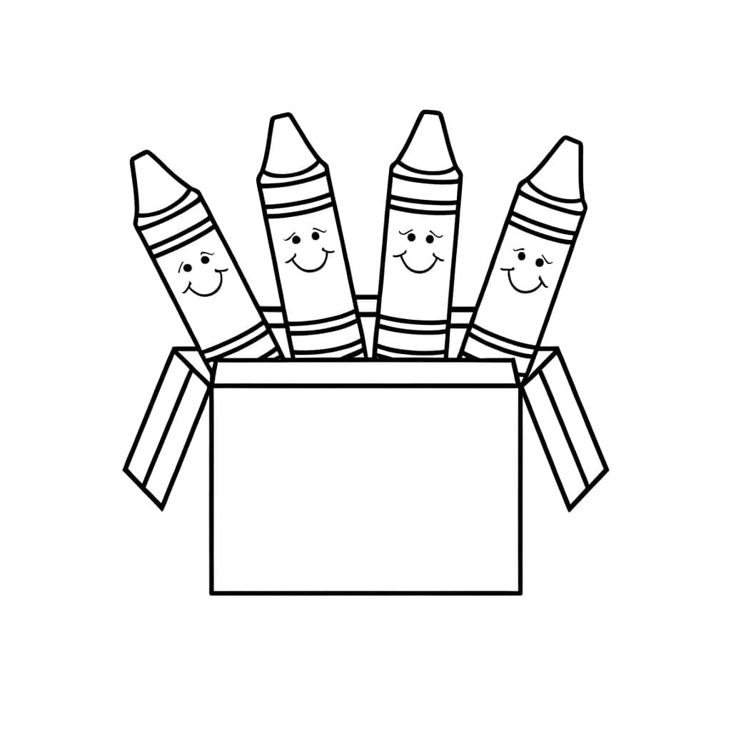 Coloriage Crayons heureux à imprimer et colorier