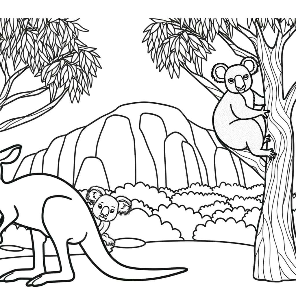 Coloriage Animaux australiens à imprimer et colorier