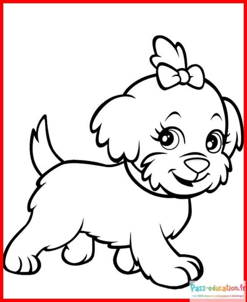 Coloriage Chiot mignon à imprimer et colorier