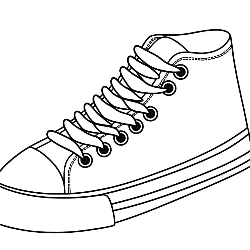 Coloriage Chaussure à lacets à imprimer et colorier
