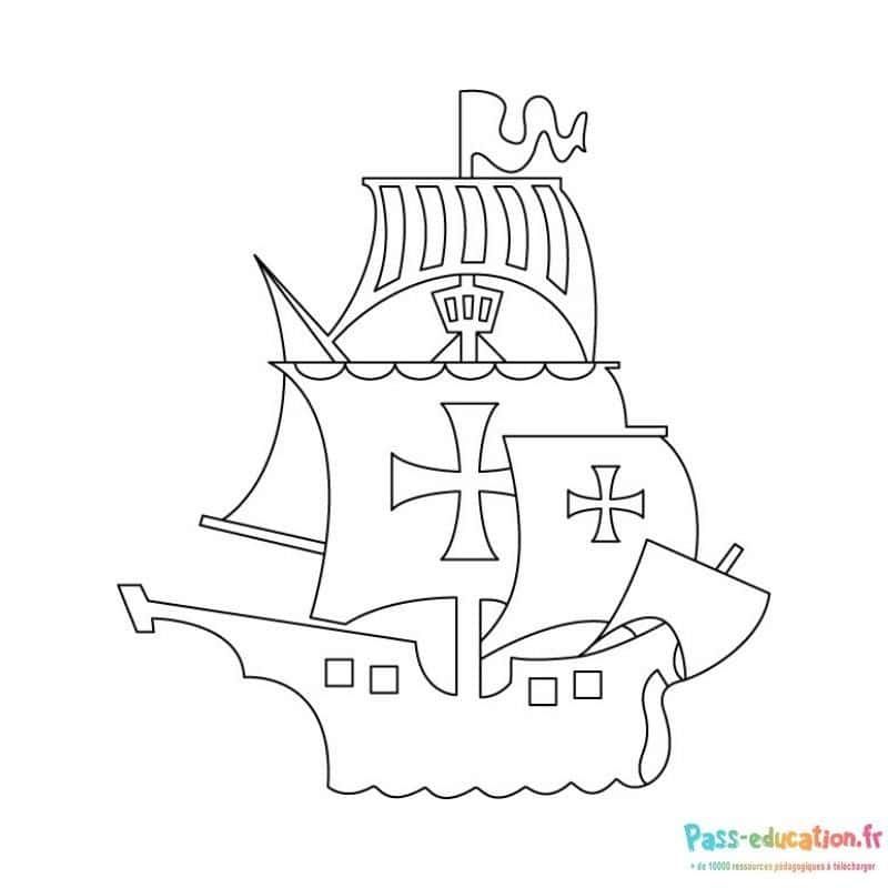 Coloriage Bateau pirate à imprimer et colorier
