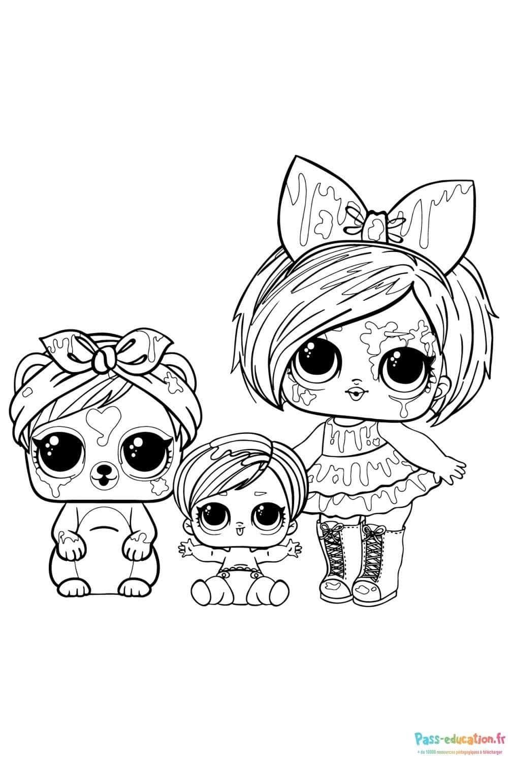 Coloriage Duo LOL Surprise à imprimer et colorier